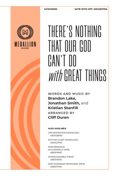 There's Nothing That Our God Can't Do with Great Things There's Nothing That Our God Can't Do with Great Things