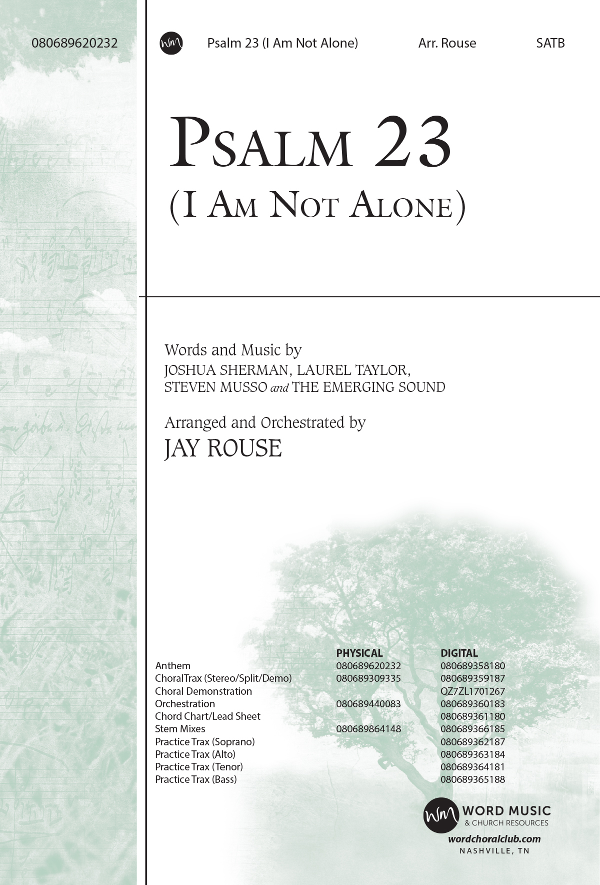 Psalm 23 I Am Not Alone Chord Chart